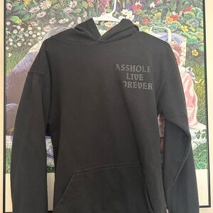 Black Sweater with Embroidered Chest Design